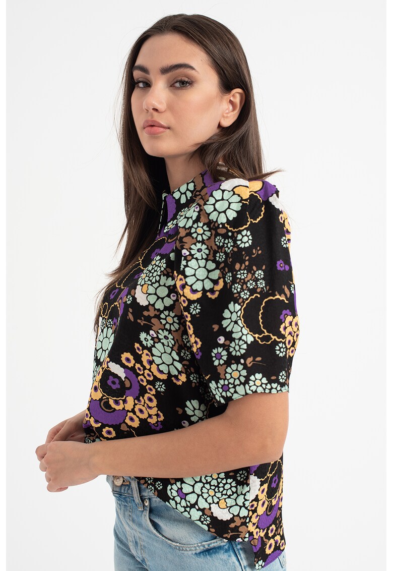 Bluza cu imprimeu floral si maneci bufante fashiondays imagine noua