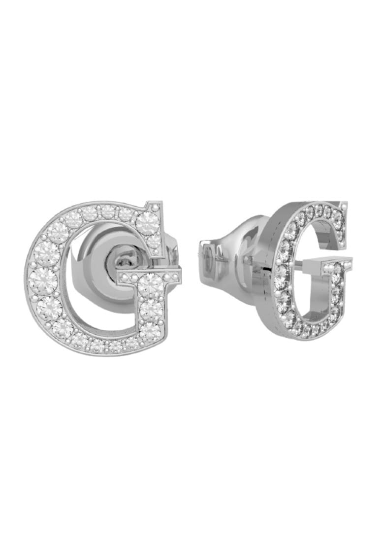 Cercei UBE79109 - Logo - Inox/Rodiu - Pietre Swarovski - 9x9.1 mm - Argintiu