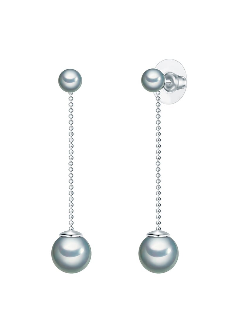 Cercei drop placati cu argint si decorati cu perle Clara Copenhagen poza noua reduceri 2022