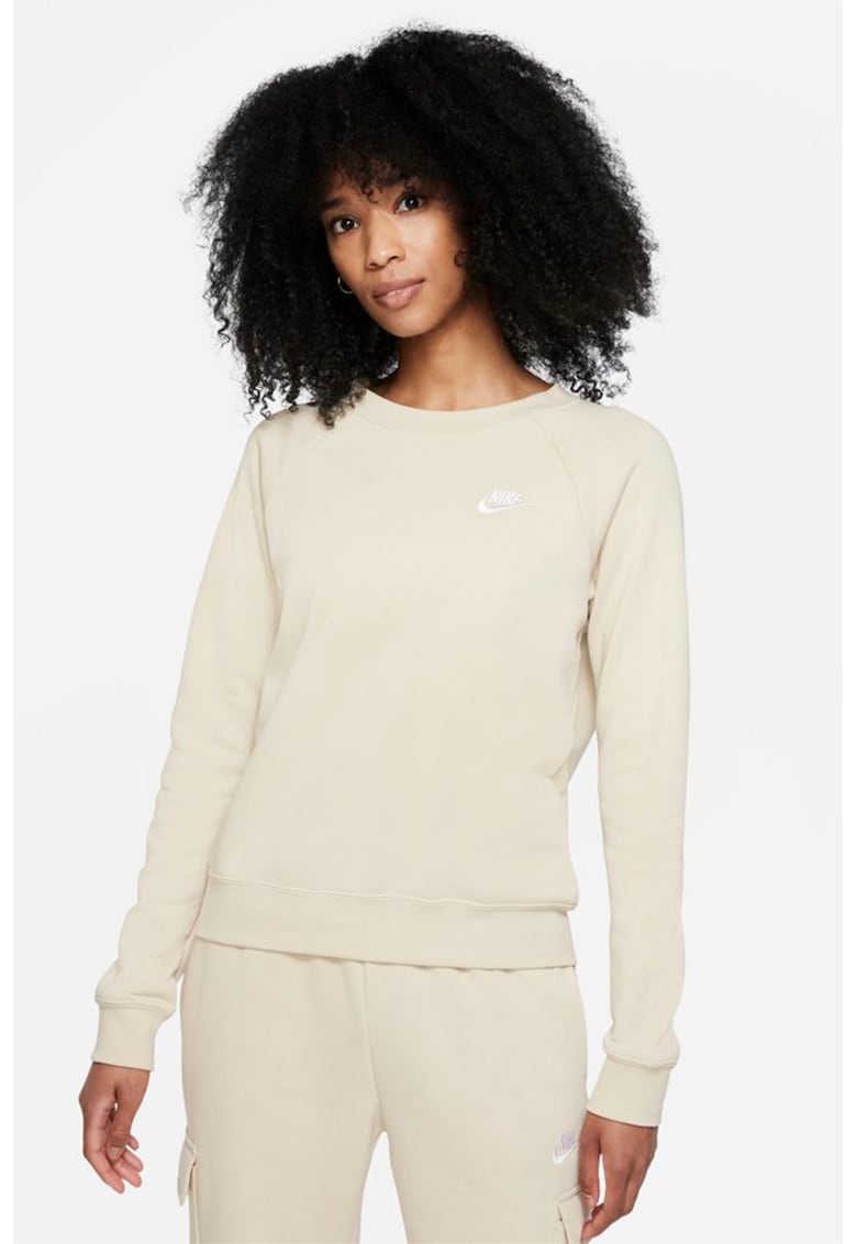 Bluza sport cu logo si maneci raglan Essential - Alb murdar