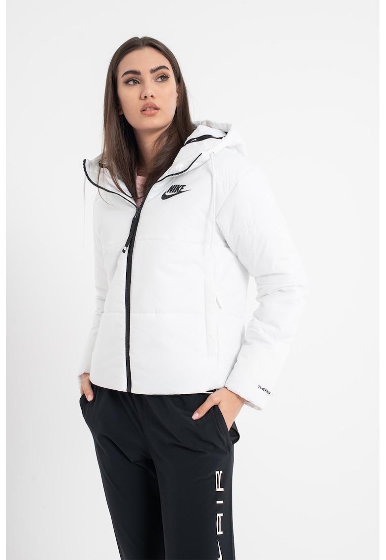 Geaca cu tehnologie Therma-Fit si gluga Repel - Alb