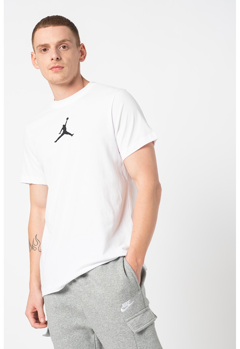 Tricou cu decolteu la baza gatului si logo Jordan Jumpman