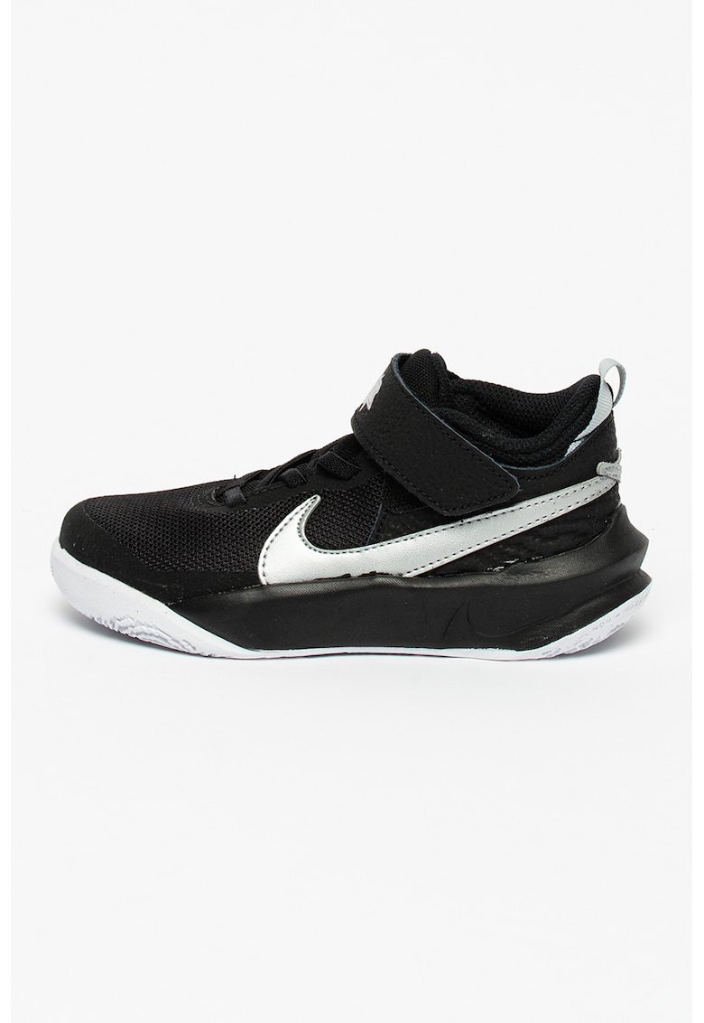 Pantofi sport cu garnituri de piele Team Hustle - Negru/Argintiu