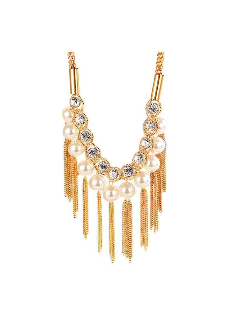 Colier auriu - cu perle si franjuri - Wivianne C3 -