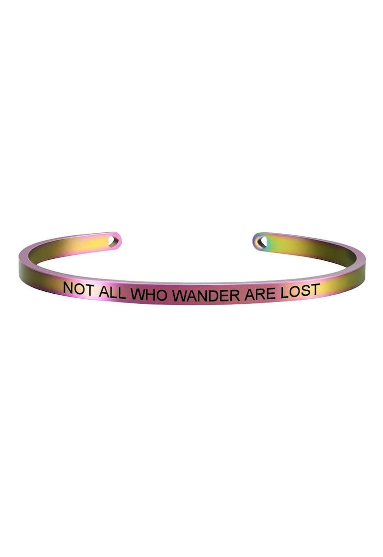 Bratara mov - in degrade - ajustabila - gravata Not all who wander are lost P8 -