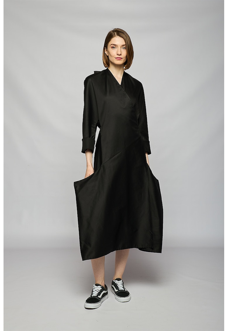 Rochie midi cu decolteu in V
