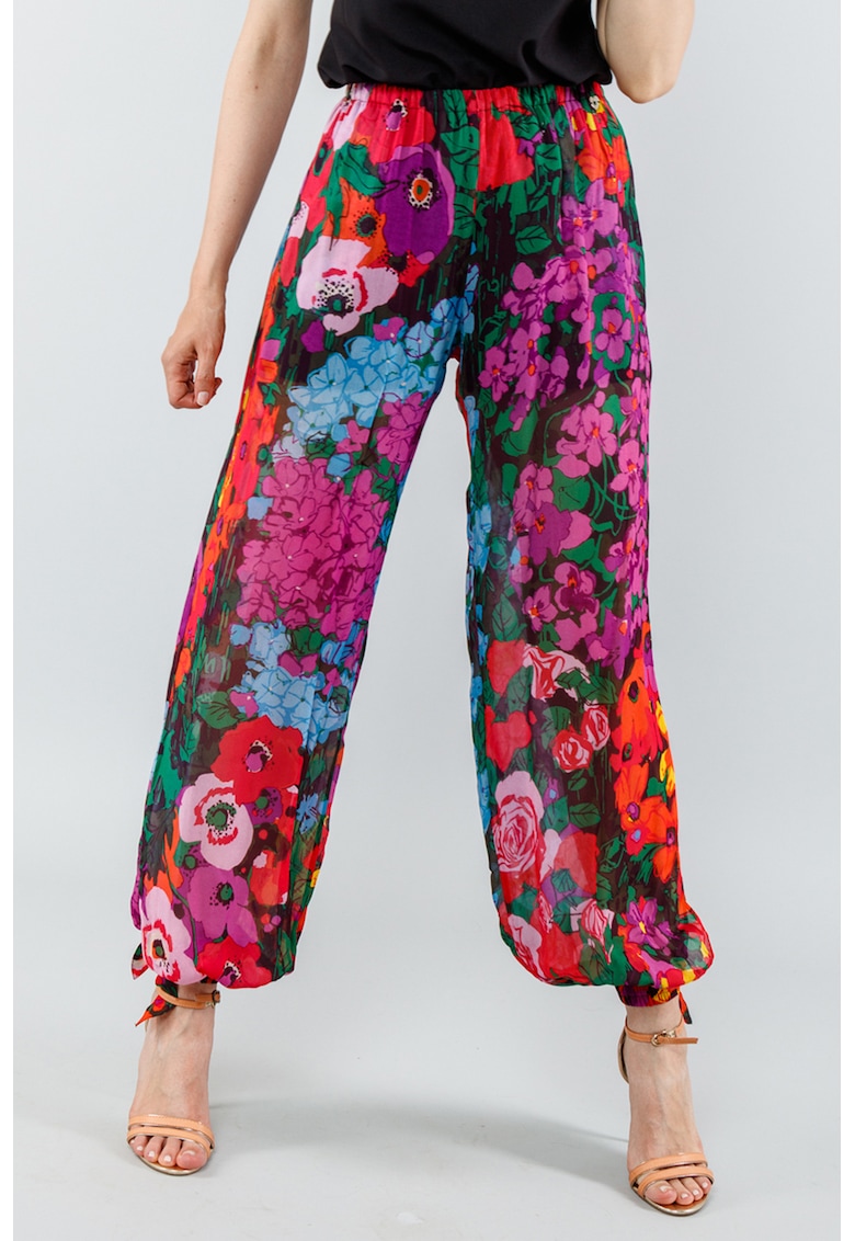 Pantaloni de viscoza cu imprimeu floral fashiondays.ro imagine noua