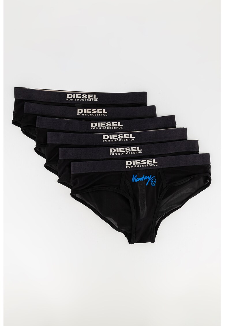 Set de chiloti transparenti cu text brodat - 7 perechi