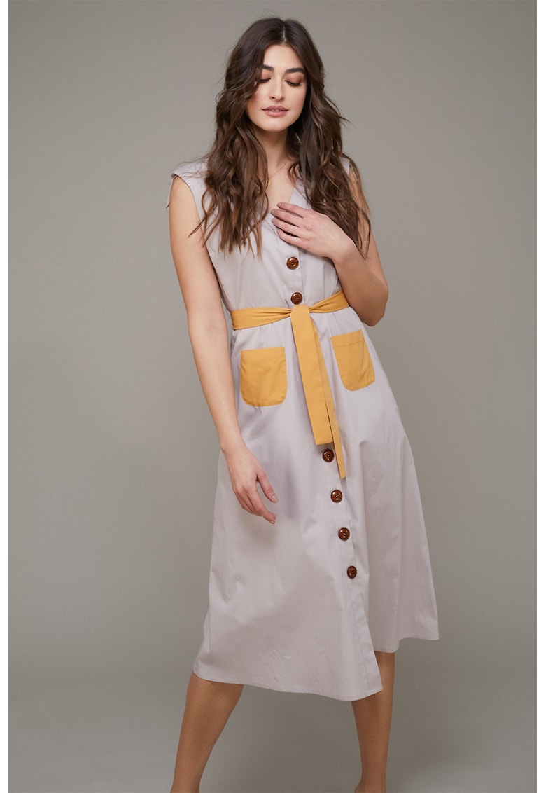 Rochie midi de bumbac cu decolteu in V Weekend Pending