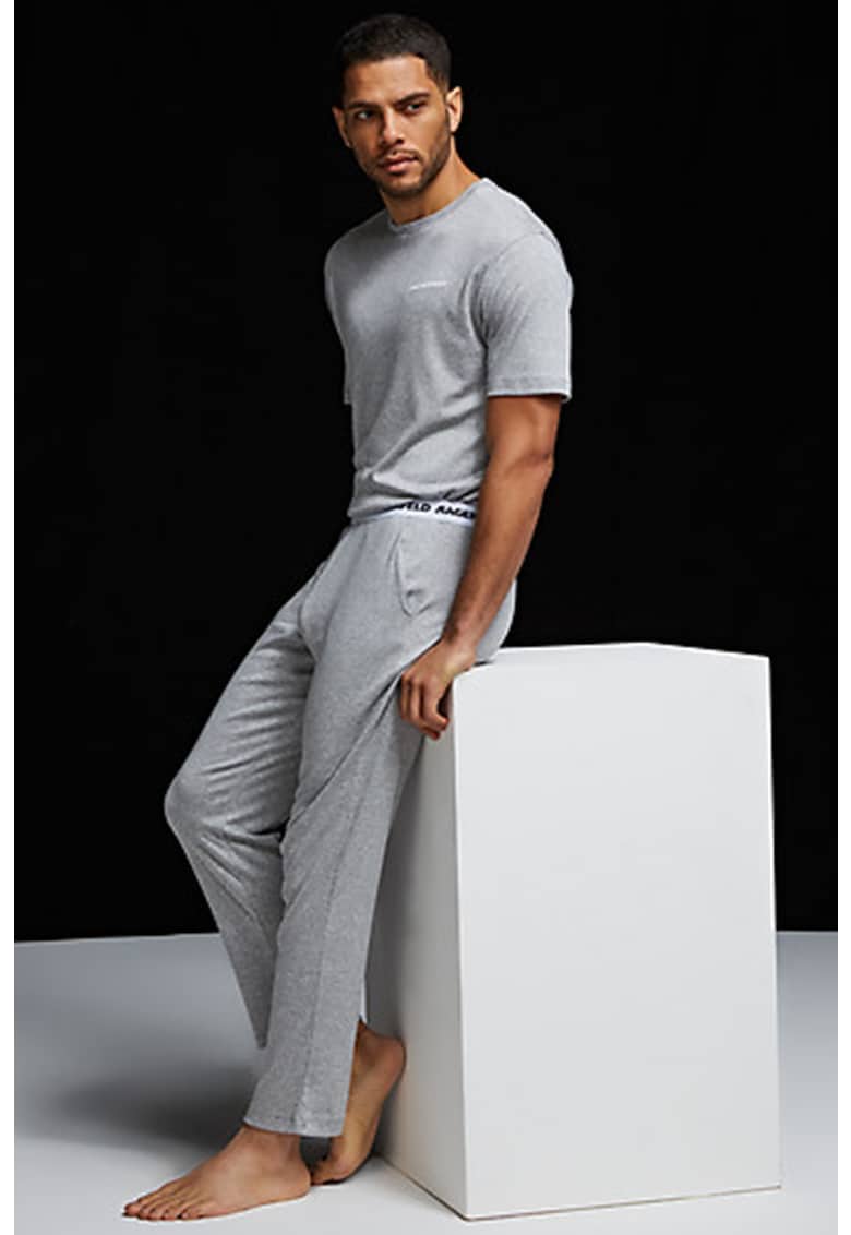 Pantaloni de pijama din amestec de lyocell cu banda logo in talie fashiondays.ro imagine 2022 reducere