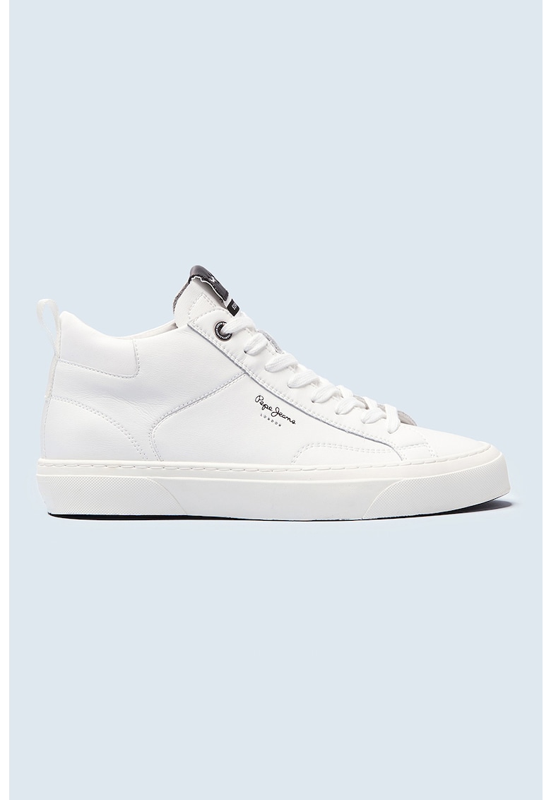 Pantofi sport inalti de piele cu imprimeu logo fashiondays.ro