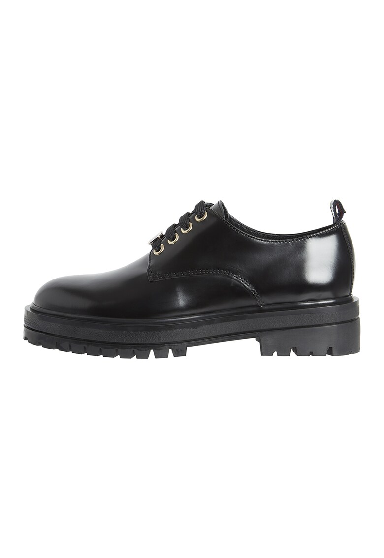Pantofi de piele cu toc masiv