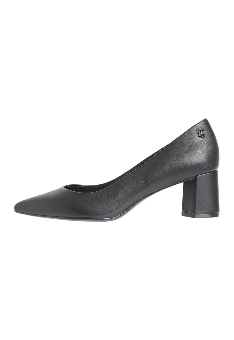 Pantofi de piele cu toc masiv