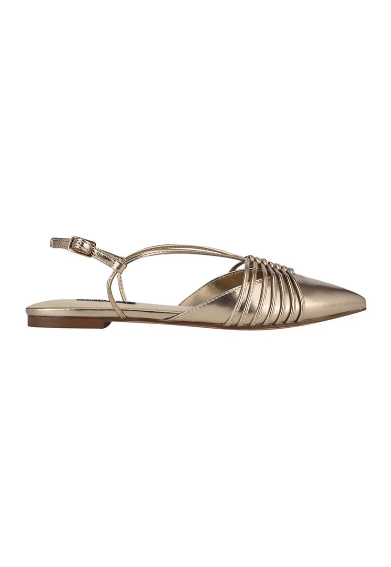 Pantofi slingback cu varf ascutit si aspect metalic Aida fashiondays.ro