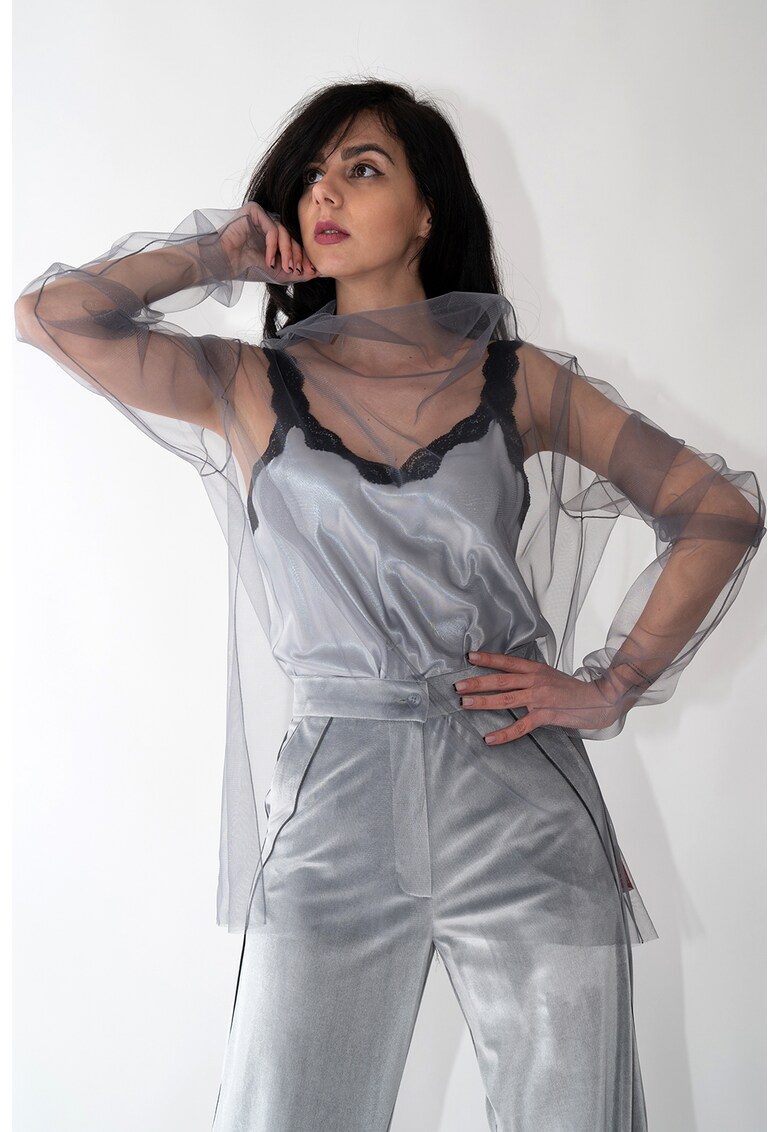 Bluza de plasa cu aspect transparent fashiondays.ro imagine noua gjx.ro