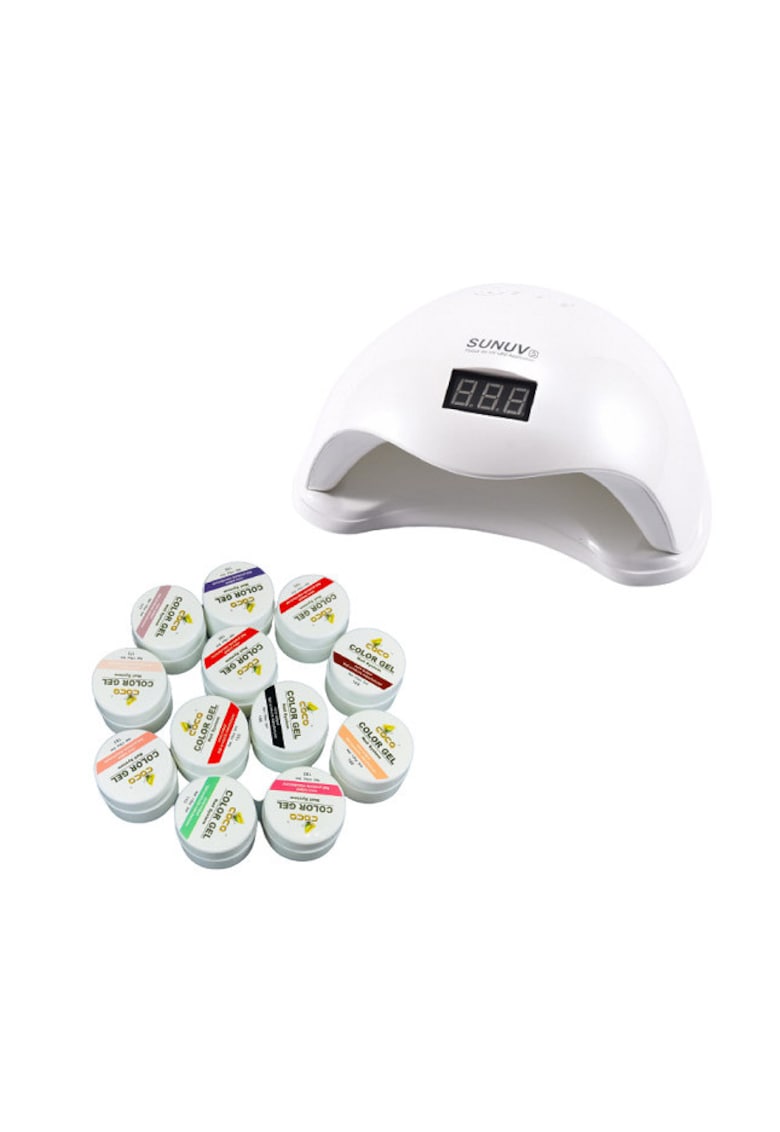 Set Lampa unghii UV LED SUN PRO si 12 Geluri UV  More Professional