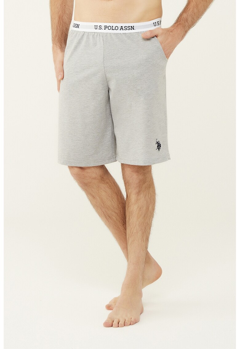Pantaloni scurti de pijama din bumbac cu banda logo