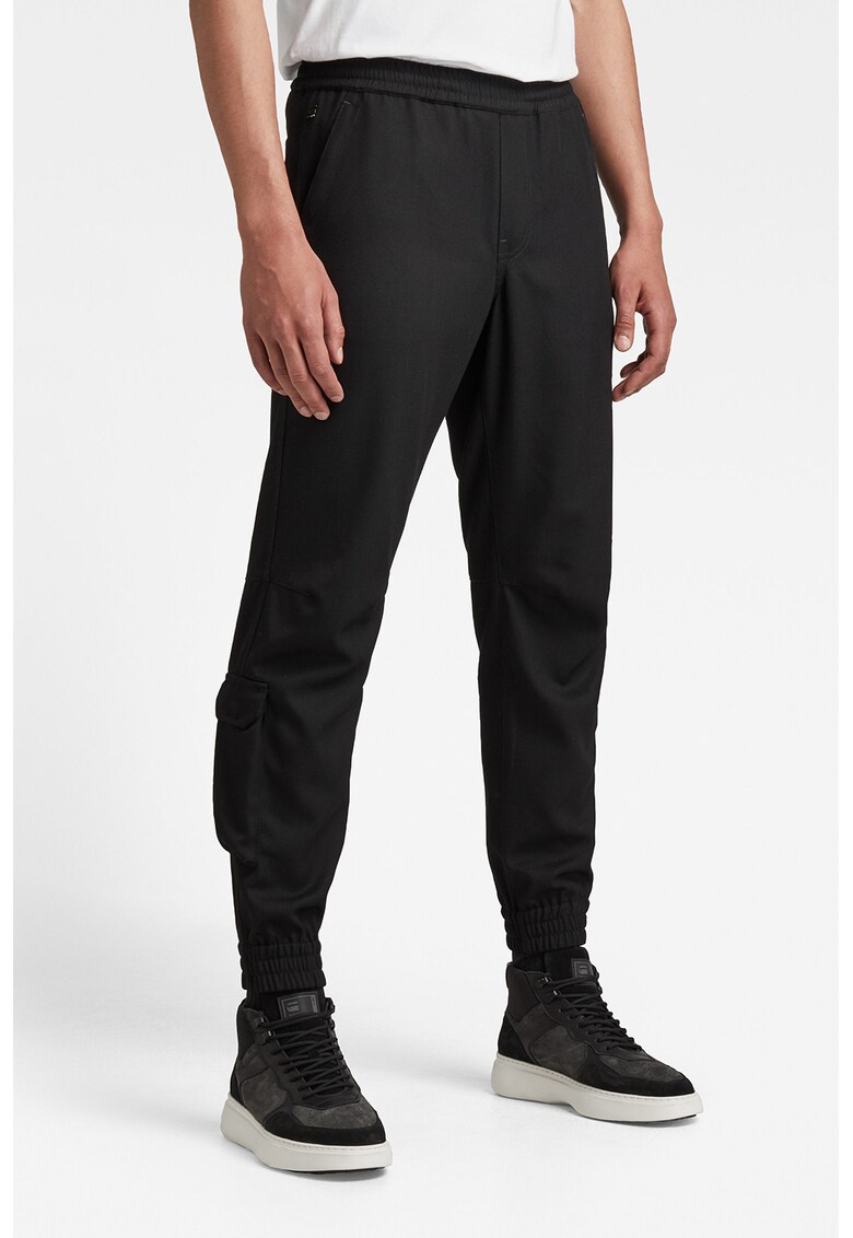 Pantaloni relaxed fit cu mansete elastice