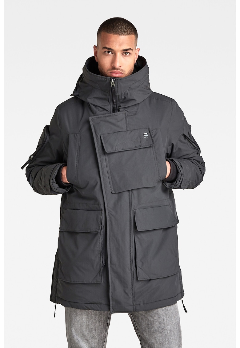 G-Star RAW Зимно яке с качулка и цепки с цип встрани за Мъже G-Star RAW Зимно яке с качулка и цепки с цип встрани за Мъже