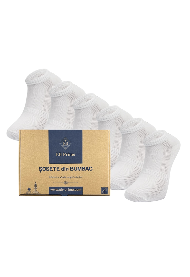 Set 6 perechi - Sosete Scurte din Bumbac Pieptanat - fara cusatura - respirabile si confortabile Set 6 perechi - Sosete Scurte din Bumbac Pieptanat - fara cusatura - respirabile si confortabile