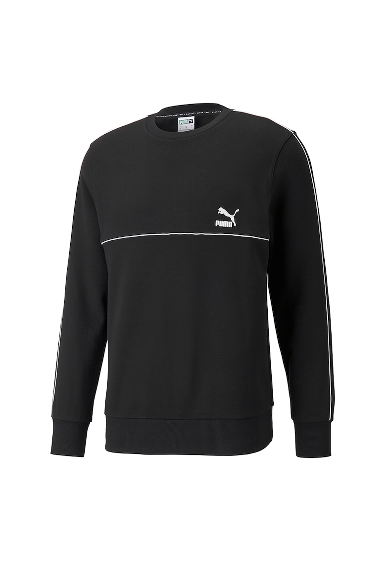 Bluza sport regular fit cu decolteu la baza gatului - Negru/Alb - Bluza sport regular fit cu decolteu la baza gatului - Negru/Alb -