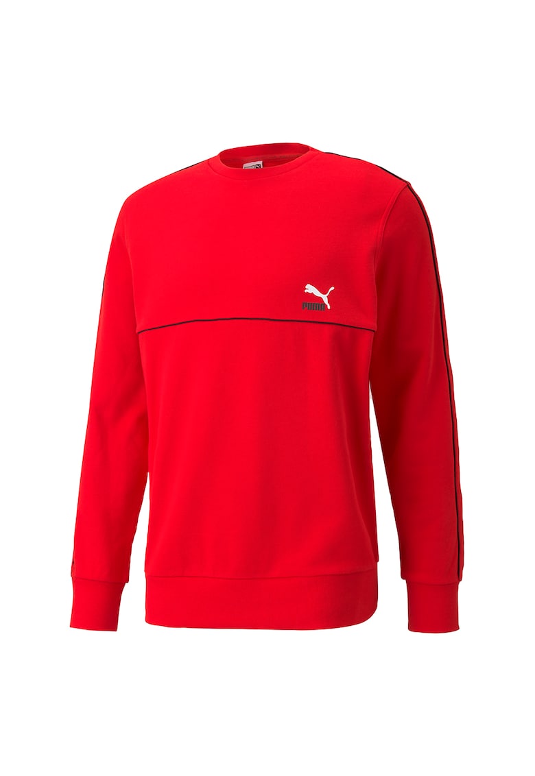 Bluza sport regular fit cu decolteu la baza gatului - Rosu vermilion -