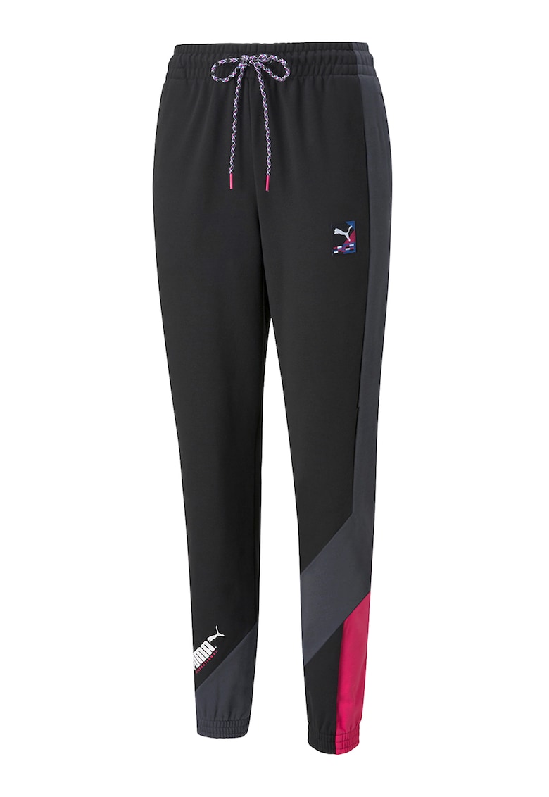 Pantaloni sport cu model colorblock