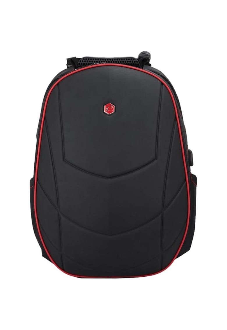 Rucsac gaming assailant laptop 17 inch - compartiment anti-vibratie - charge usb - negru/rosu - 32 x 23 x 50 cm