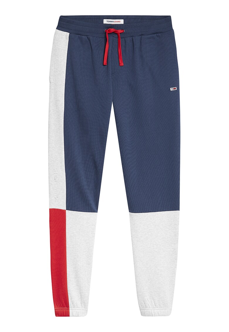 Pantaloni sport din amestec de bumbac organic cu model colorblock Tommy Jeans amestec