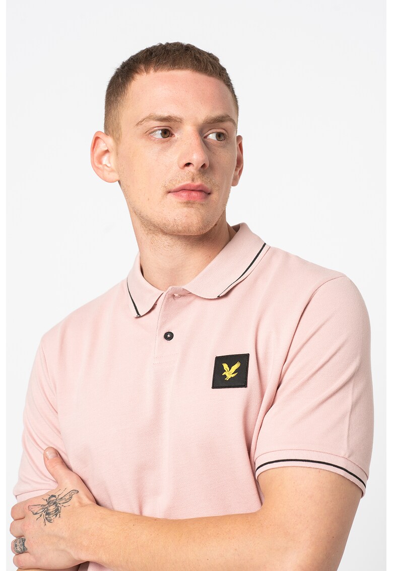 Lyle Scott Памучна тениска с яка и пике ефект за Мъже Lyle Scott Памучна тениска с яка и пике ефект за Мъже