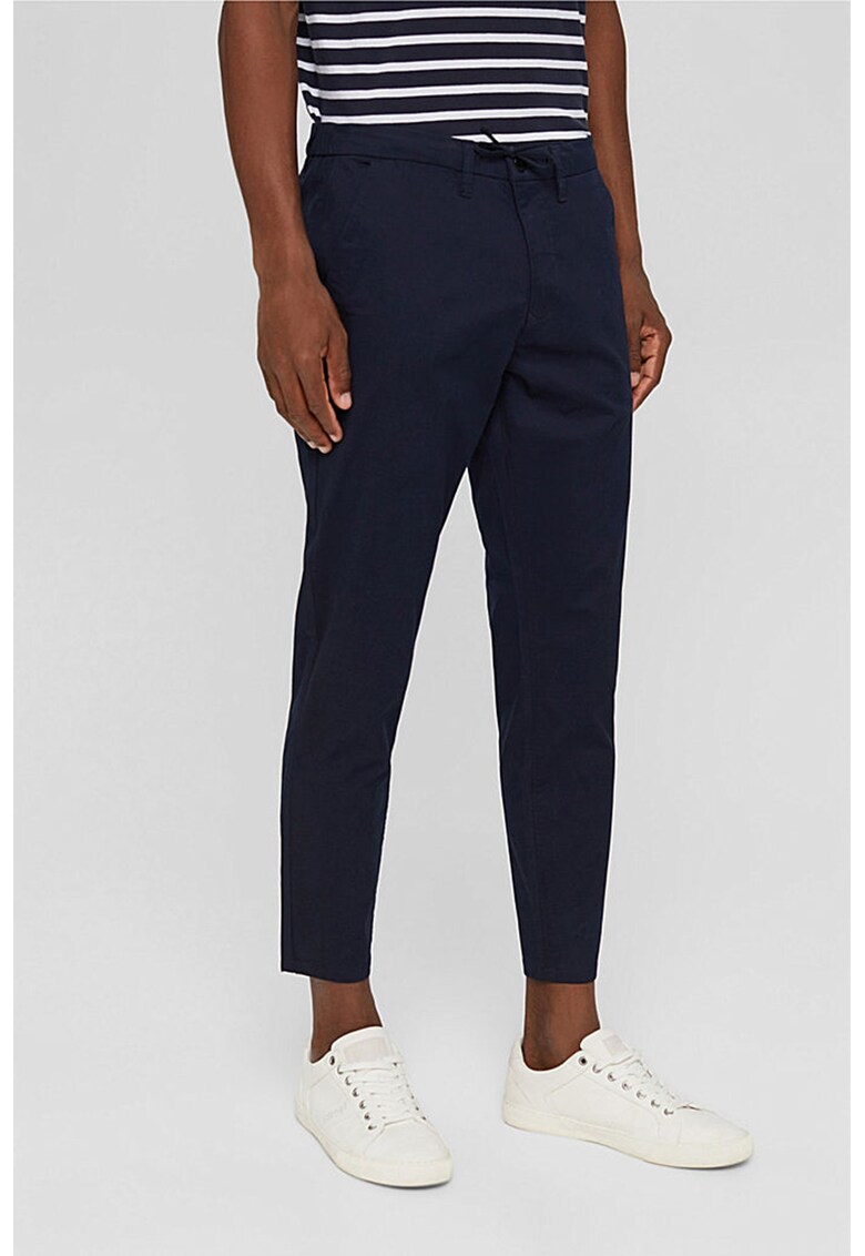 Pantaloni relaxed slim din amestec de bumbac organic