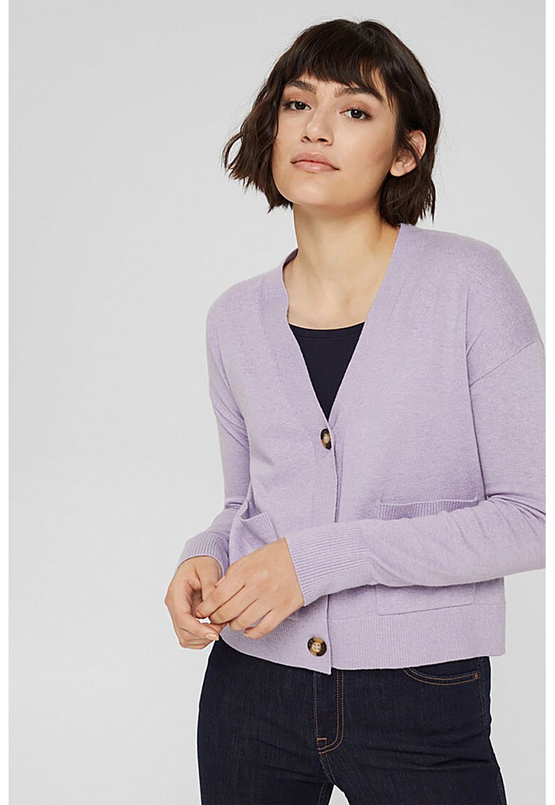 Cardigan din amestec de casmir cu decolteu in V Cardigan din amestec de casmir cu decolteu in V Esprit