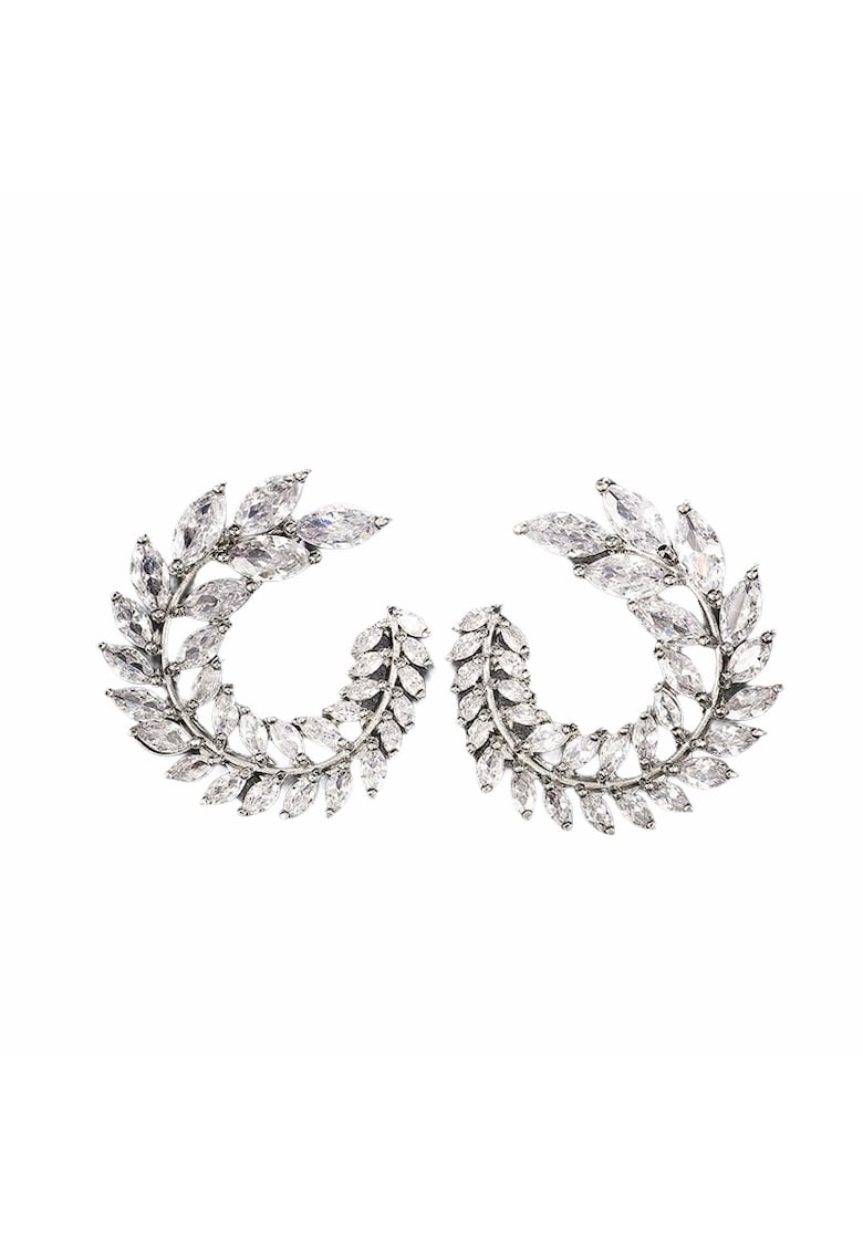 Cercei argintii - forma de spirala - cu pietre din zirconiu - Thorill C7 -