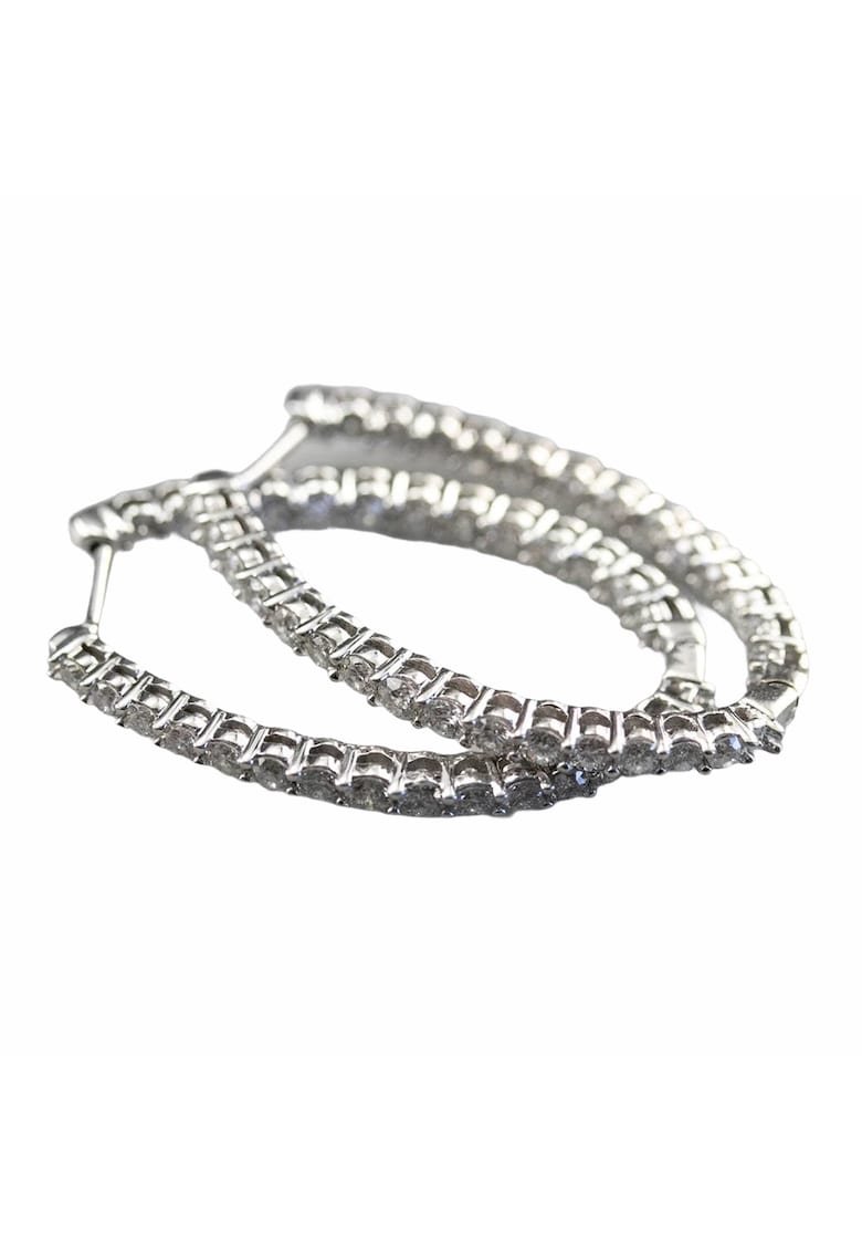 Cercei argintii - rotunzi - cu pietre din zirconiu - Agust C5 -