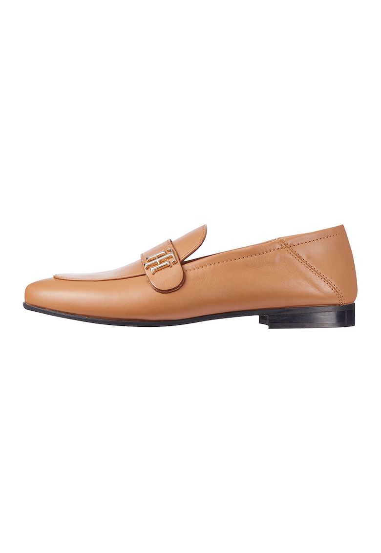 Pantofi loafer de piele cu detaliu cu model monograma Balerini