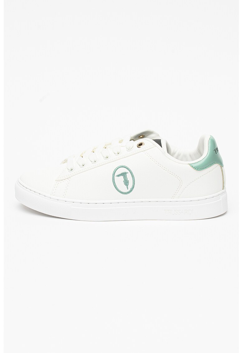 Pantofi sport de piele ecologica cu detaliu contrastant Trussardi