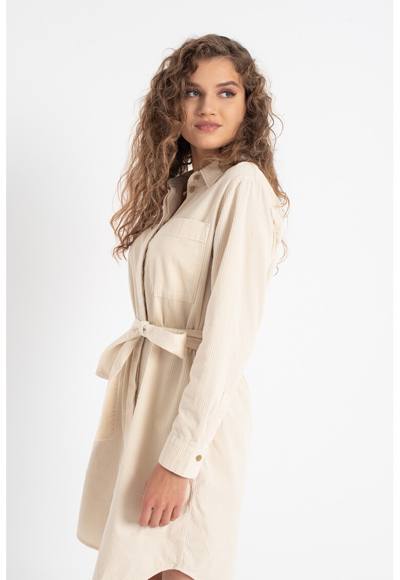 Rochie-camasa de reiat cu buzunar pe piept