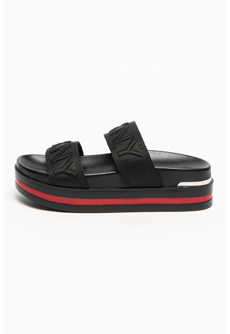 Papuci flatform cu logo brodat Tee