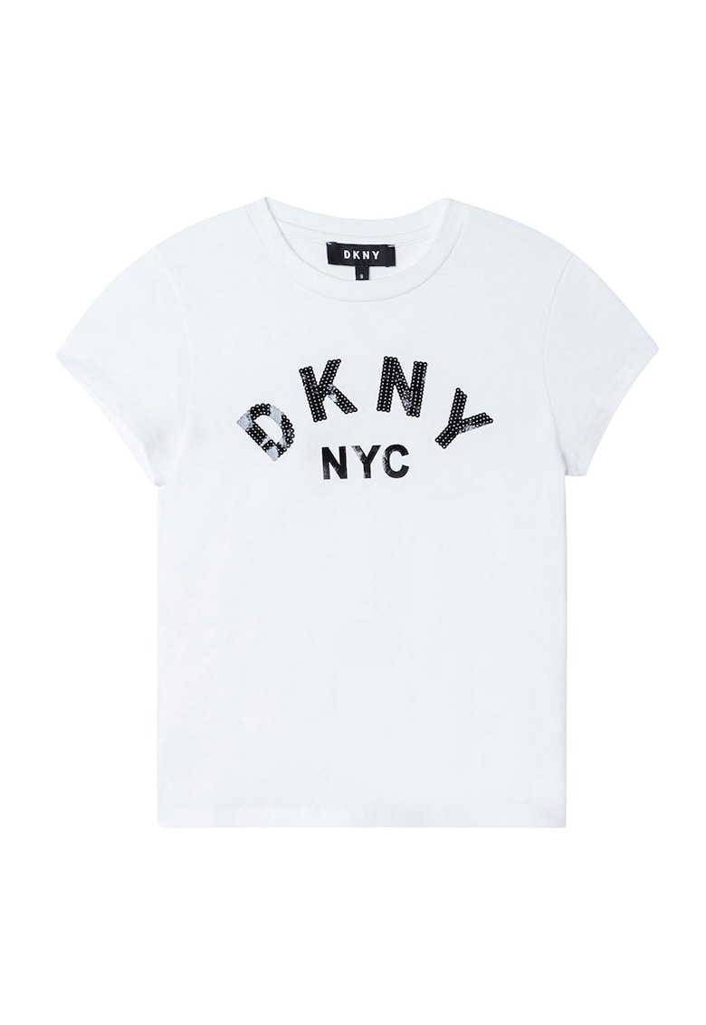 Tricou cu logo de paiete de la DKNY