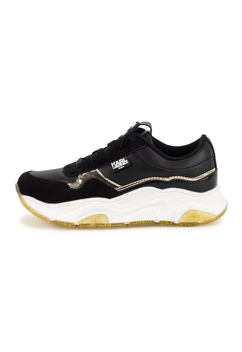 Pantofi sport wedge de piele ecologica