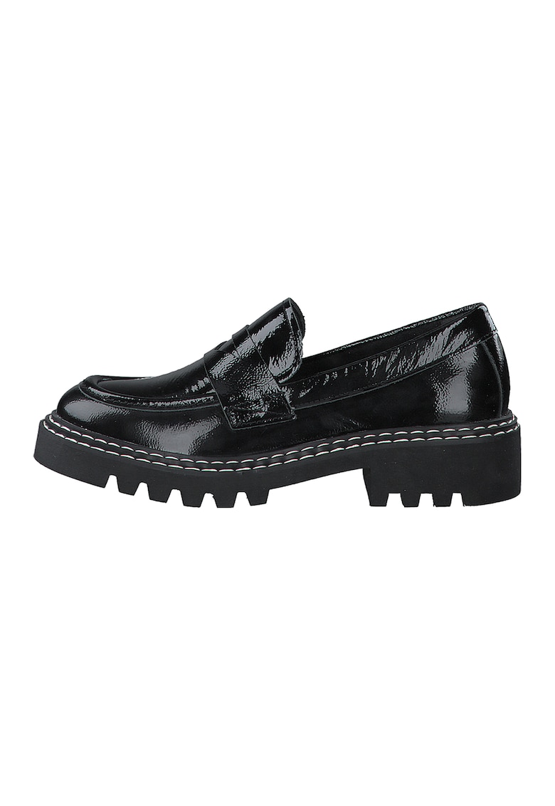 Pantofi loafer din piele lacuita cu talpa track fashiondays imagine noua