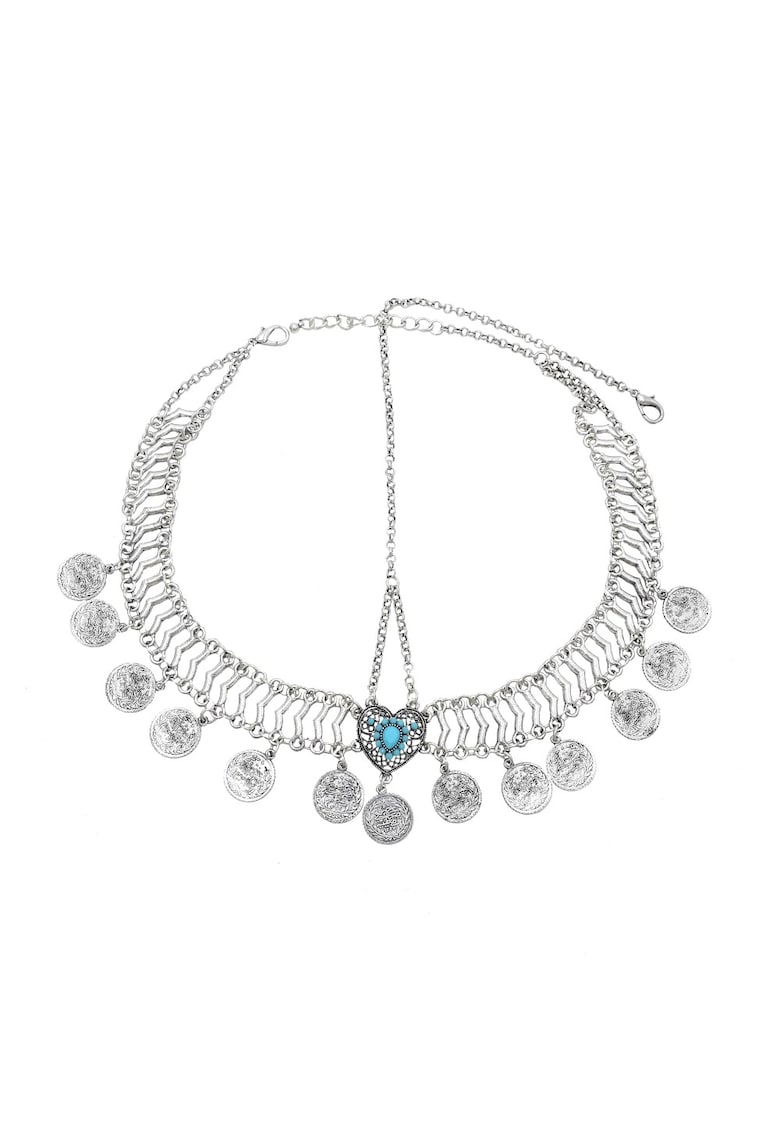 Accesoriu de cap - argintiu - cu banuti - stil boho - Althea C7 -