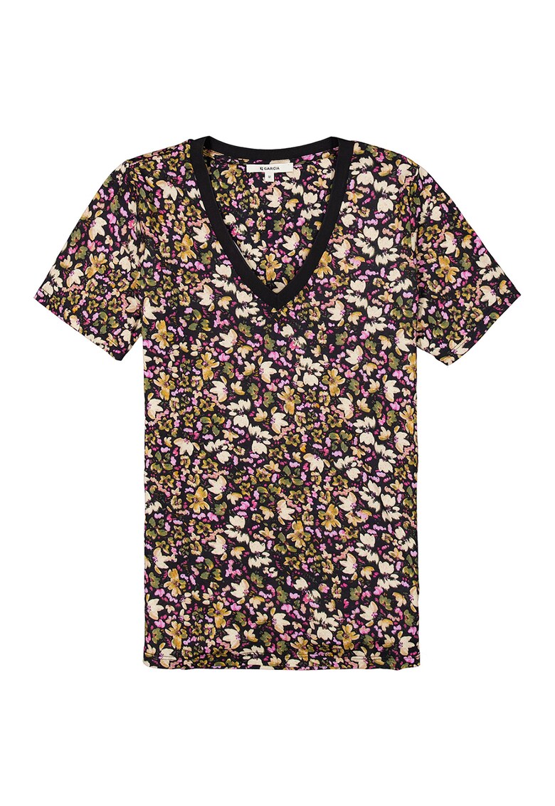 Tricou din amestec de bumbac cu imprimeu floral fashiondays imagine noua