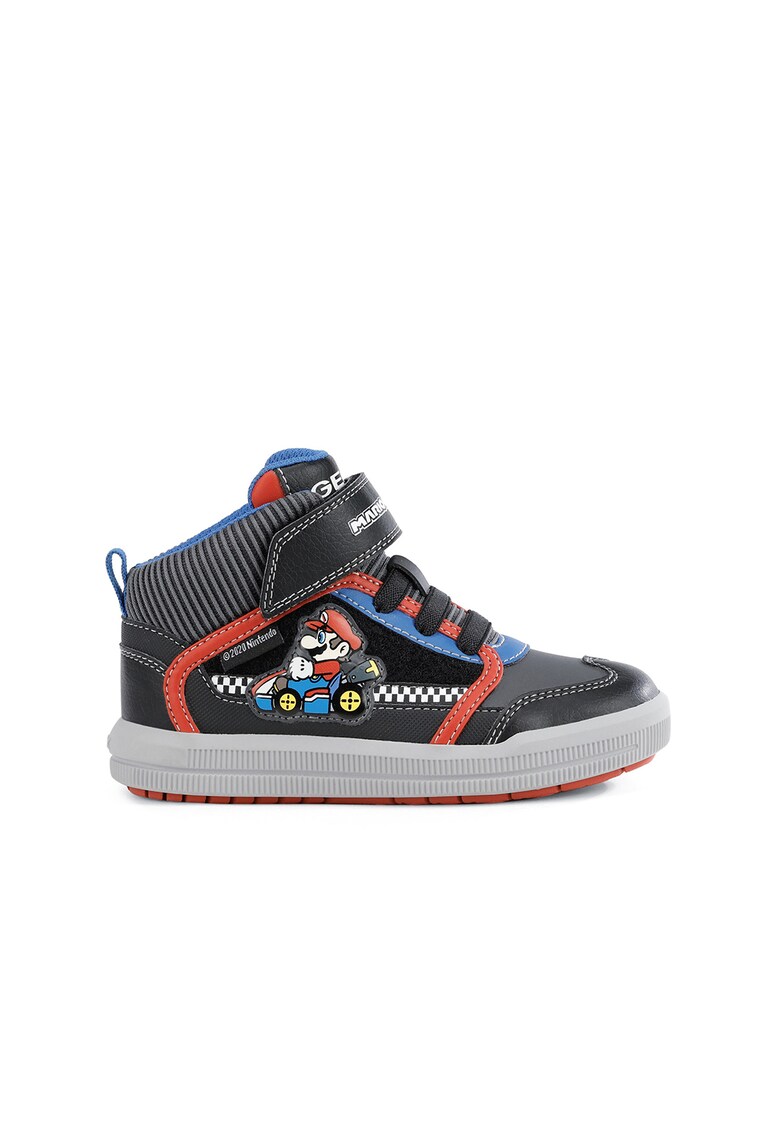 Pantofi sport mid-high de piele ecologica si material textil