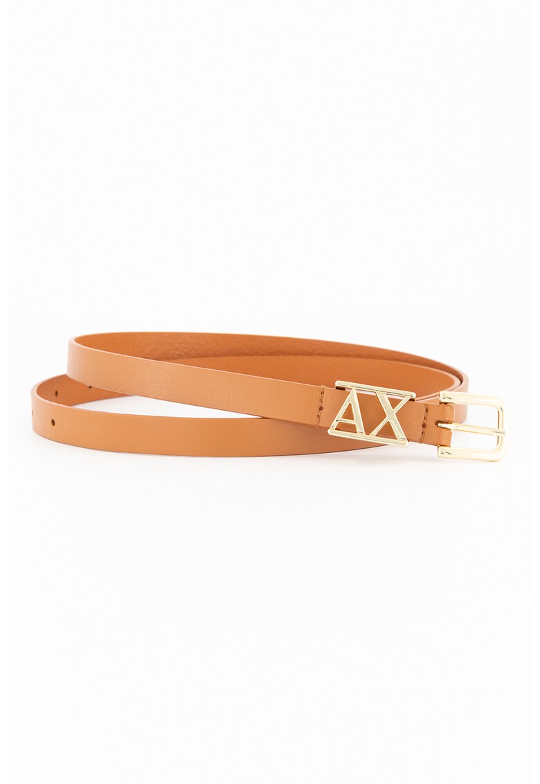Curea de piele cu logo metalic Curea de piele cu logo metalic /accesorii/curele