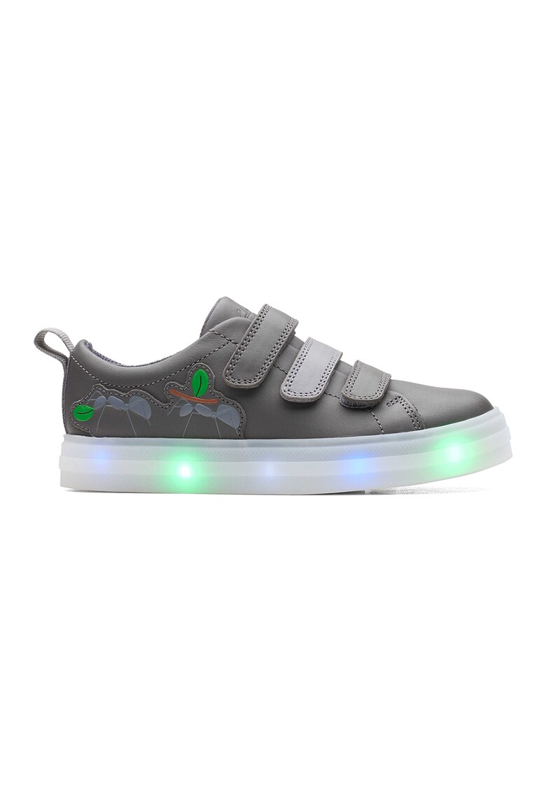 Pantofi sport din piele cu inchidere velcro si lumini LED Flare Bug 2023 ❤️ Pret Super fashiondays imagine noua 2022