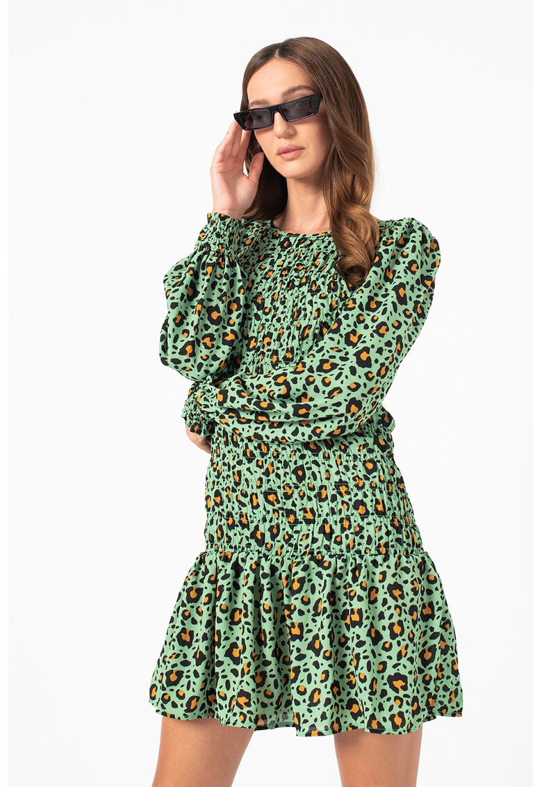 Rochie mini cu animal print Drew