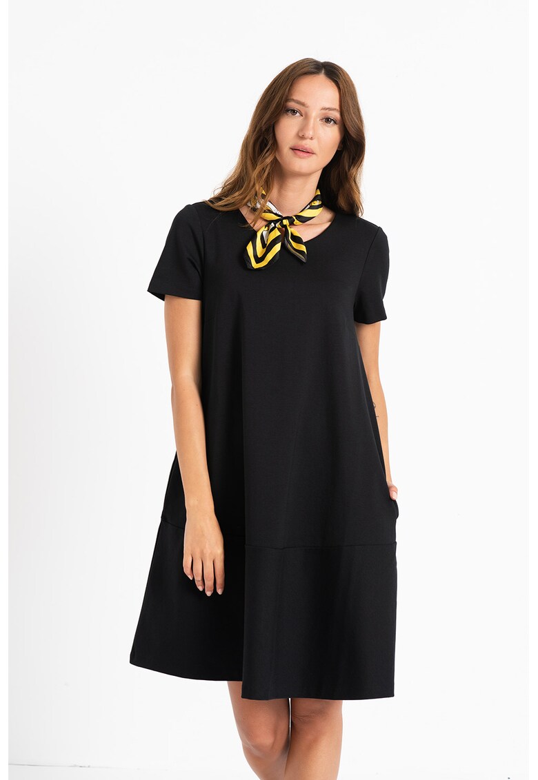 Rochie mini lejera din amestec de modal cu buzunare laterale