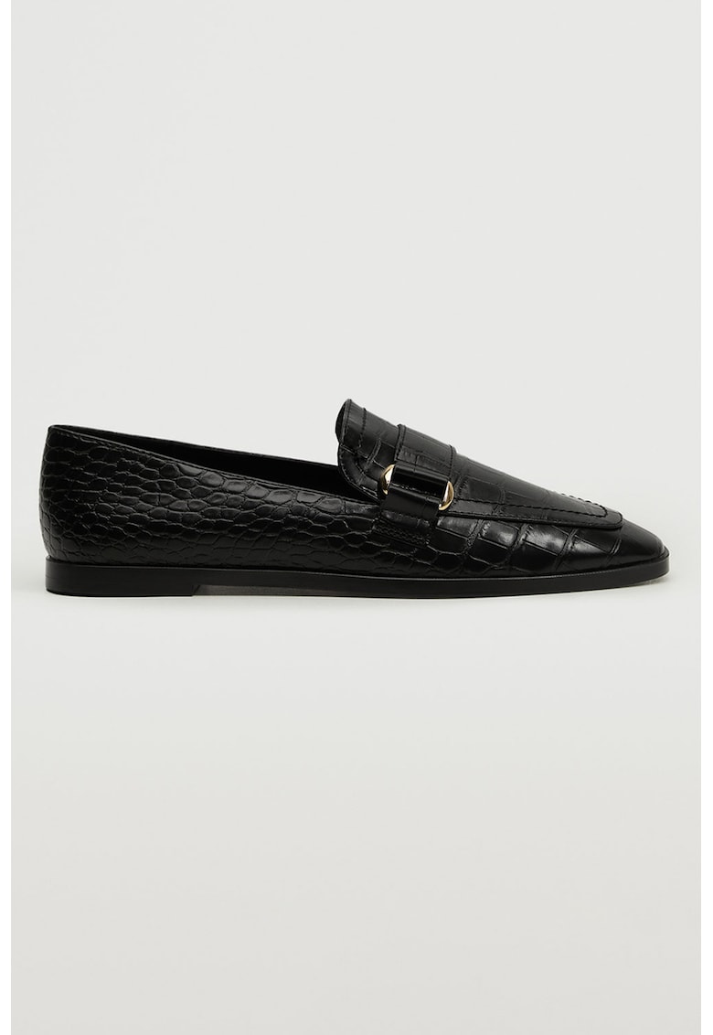 Pantofi loafer de piele ecologica cu model piele de crocodil Rick fashiondays imagine noua
