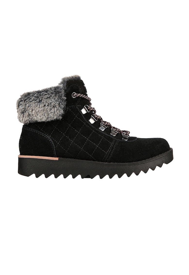 Skechers Ghete de piele intoarsa Mountain Kiss - Frontier Frenzy - Negru/Gri